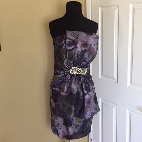 Jovani Floral Print Evening Cocktail Dress - Picture 16 of 16